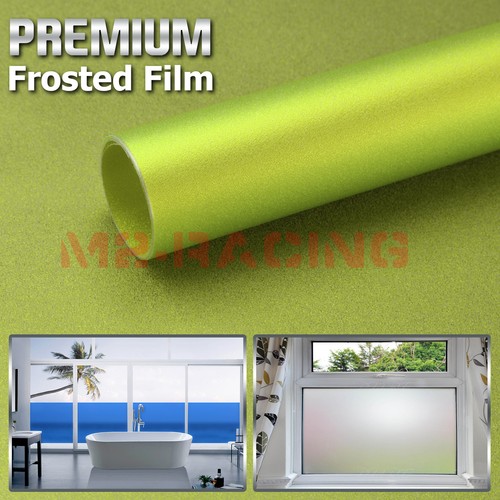 2pcs 4"x8" Sample Neon Yellow Frosted Glass Bathroom Window Security Privacy