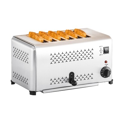 Toaster Gastronomie Gastro Toaster Profi Toaster 2.500 W 6 Schlitze Edelstahl