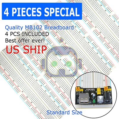 4X MB-102 830 Point Prototype PCB Solderless Breadboard Protoboard US