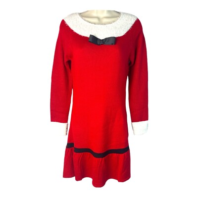 Blizzard Bay - Women's Mrs. Claus Christmas Sweater Dress - Red - Size XS