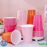 Whaline 60Pcs Colored Plastic Cups 16oz Light Pink Hot Pink Orange Plastic Cups Disposable Cup for Wedding Birthday Party Supplies