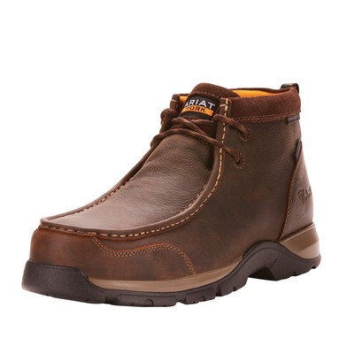 ARIAT WORK Men's 4'' Edge LTE Moc Composite Toe Waterproof Work Boot Dark Brown -