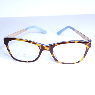 Di Valdi Eyeglasses DVO 8059 Col 50 52-20-140 BLUE TORTOISE GOLD LATTICE TRIM
