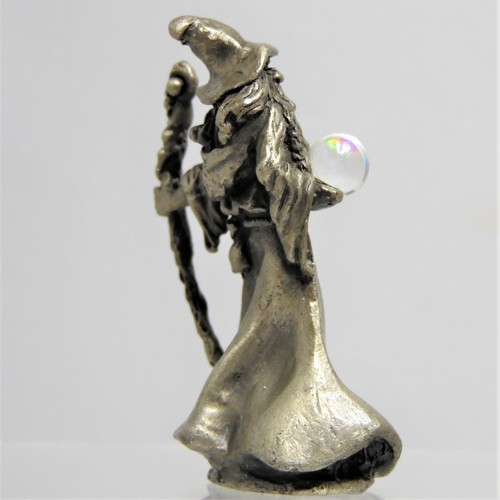 Standing Wizard with Staff and Crystal Ball Fantasy Merlin Magic