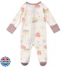 Baby Footed Pajamas with Mittens Rayon from Bamboo 2pcs Newborn Infant 2-way Zipper Pjs Cute Sleeper Outfit(Purple Floral Cake, 12-18m)