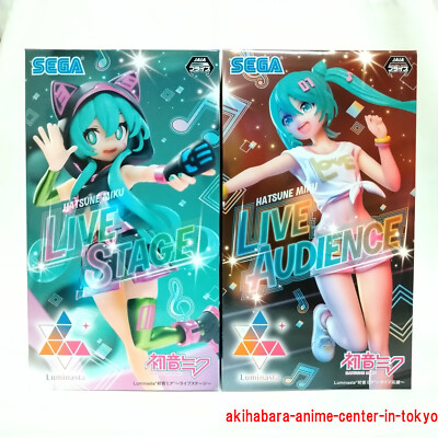 Hatsune Miku Luminasta Live Stage & Audience Figure Set of 2 Vocaloid Sega JAPAN