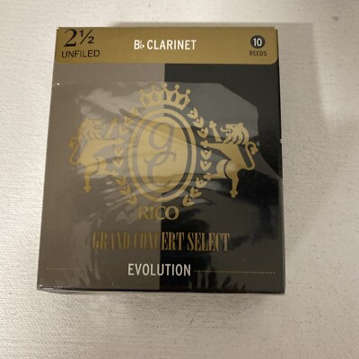 Rico Grand Concert Select Evolution Bb Clarinet Reeds, Strength 2.5, 9-pack