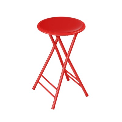 Folding Stool - Backless 24-Inch Stool with 225lb Capacity for Kitchen or Rec...
