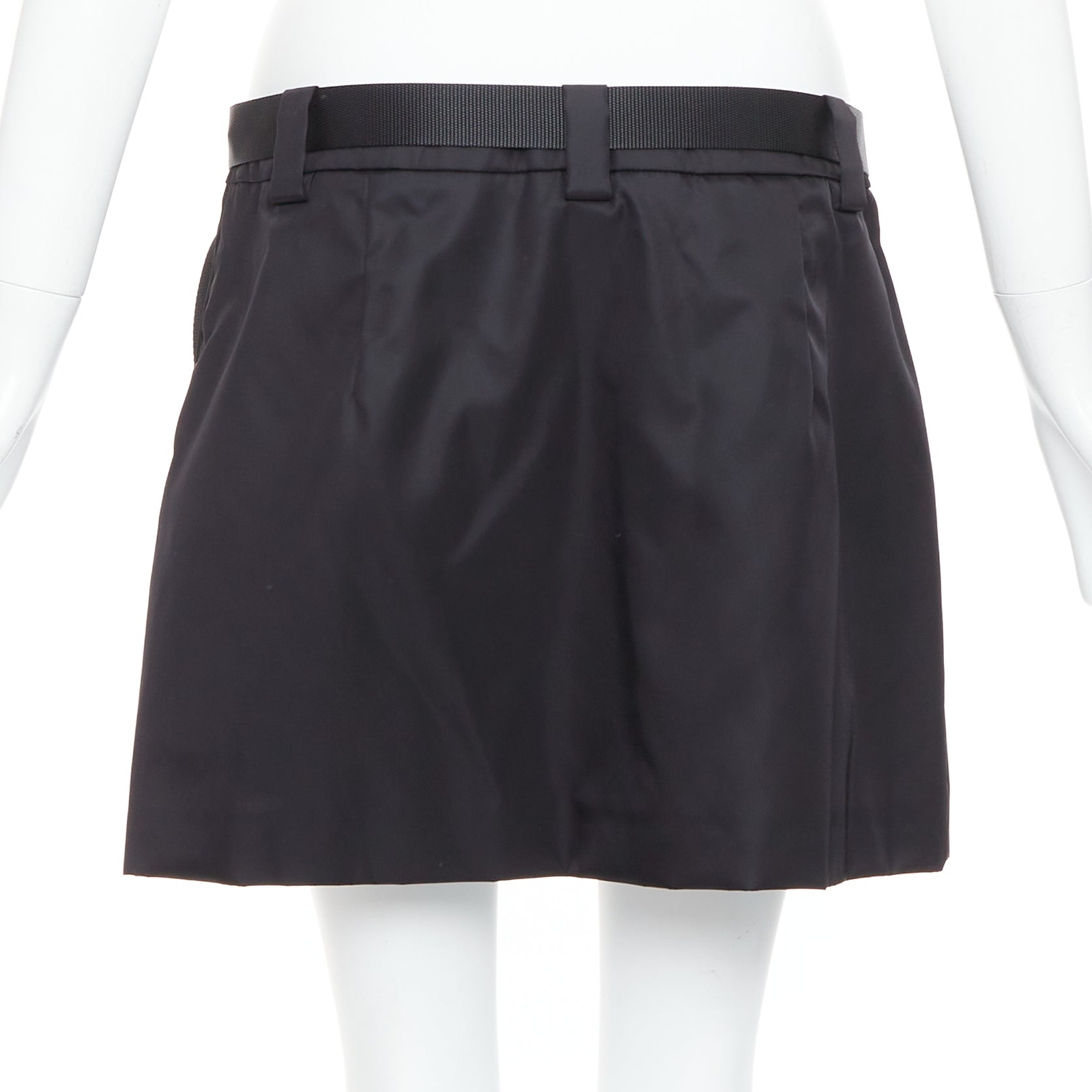 【希少】PRADA Logo miniskirt ミニスカート ロゴ ブラック 希少】PRADA Logo miniskirt ミニスカート ロゴ ブラック