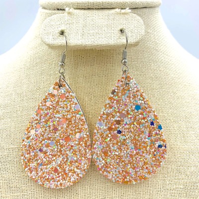 GLITTER Teardrop Dangle Earrings - Available in 9 Colors