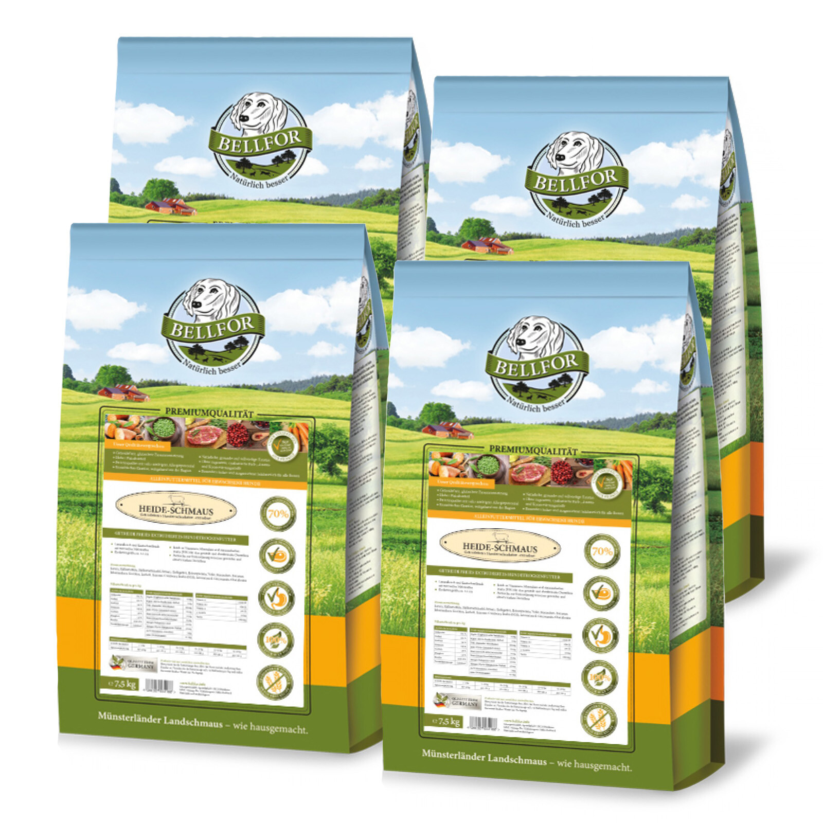 30 kg Bellfor Trockenfutter für Sensitiv Hunde Heide-Schmaus Getreidefrei