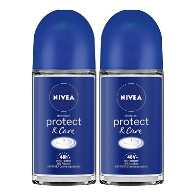 Nivea Protect & Care Roll-On Deodorant, 1.7oz (50ml) (Pack of 2)