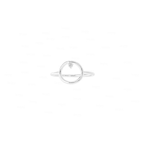 Pre-owned Irisha Designs Genuine Diamond Open Circle Engagement Ring 14k Gold Fine Jewelry In White