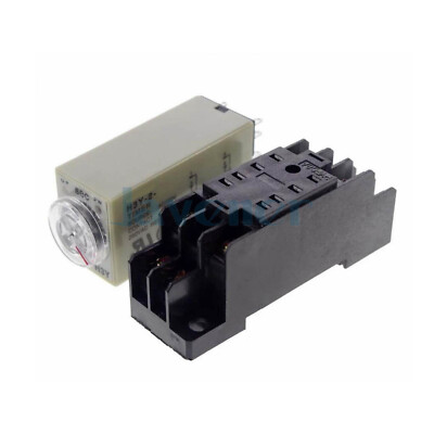 1 Sec To 60 Min Time Power On Delay Relay Timer H3Y-2 Solid-State DPDT 8 Pins