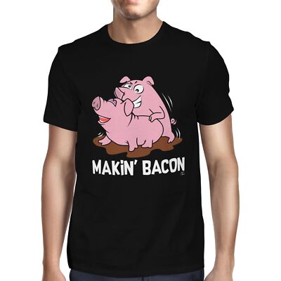 1Tee Mens Makin Bacon Pig T-Shirt