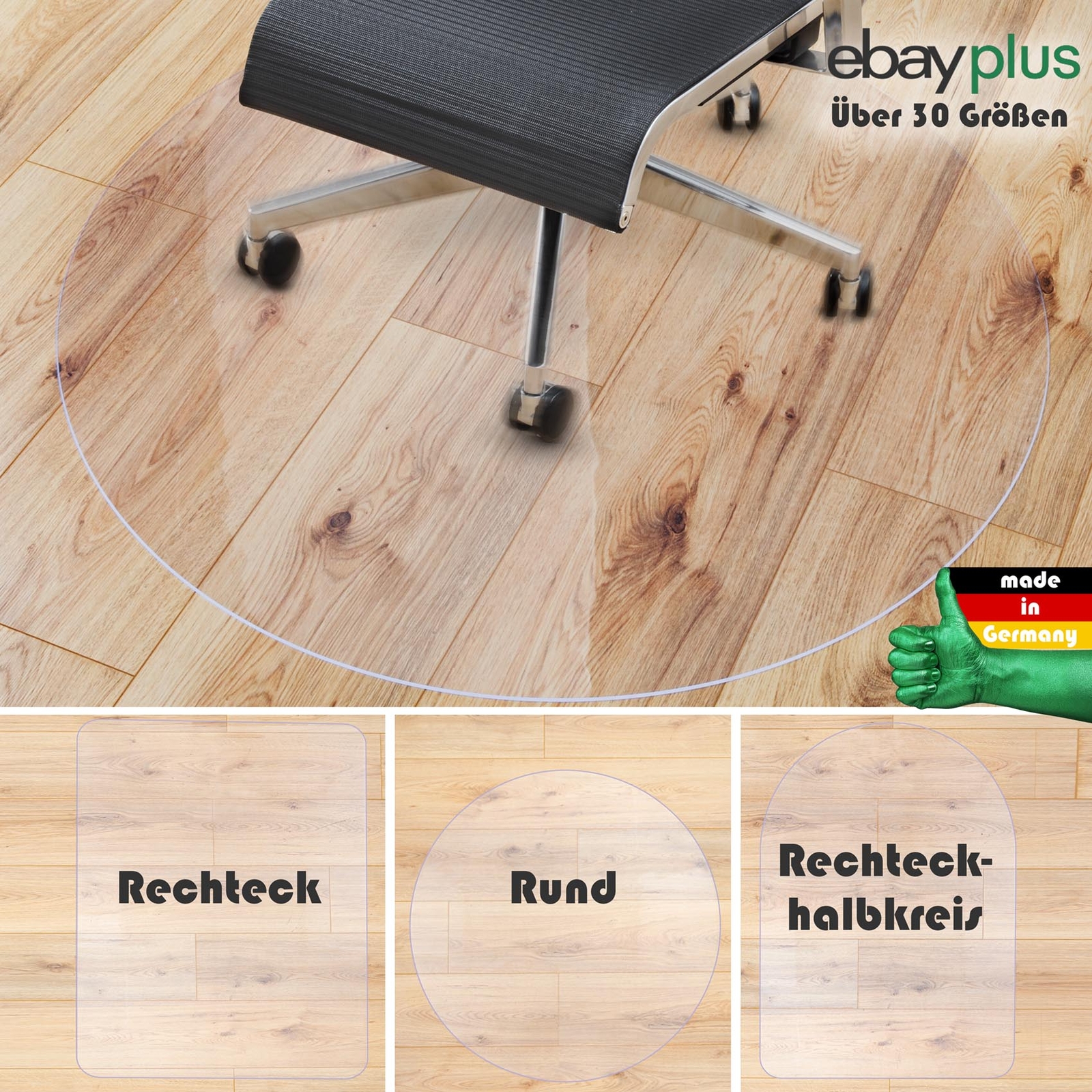 Bodenschutzmatte Bürostuhlunterlage Bodenmatte transparent Stuhlunterlage klar