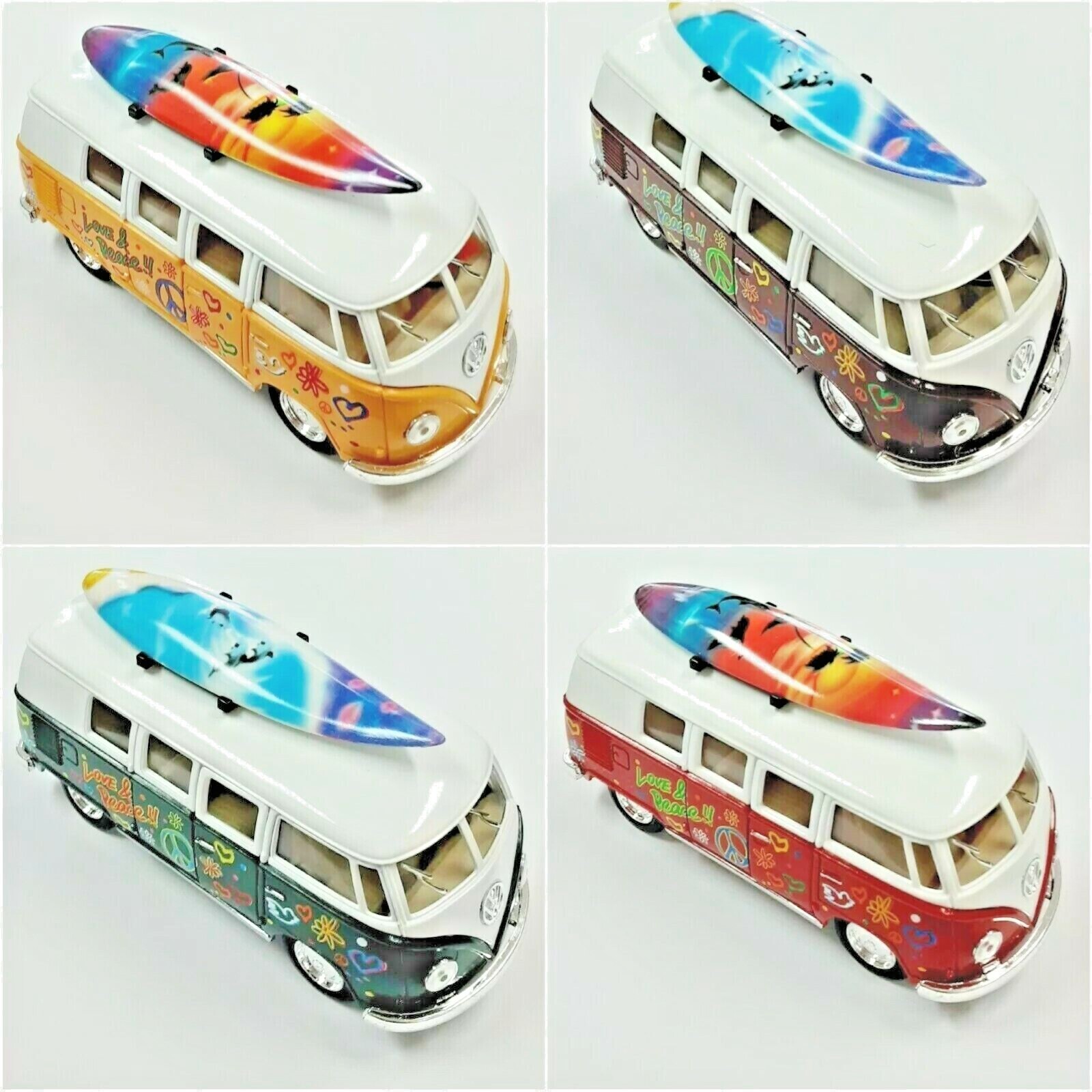 メルセデスミニカー1904Simplex Tourenwagen 1:87 1962 Volkswagen Kombi Van Bus Classic Campervan W Surfboard
