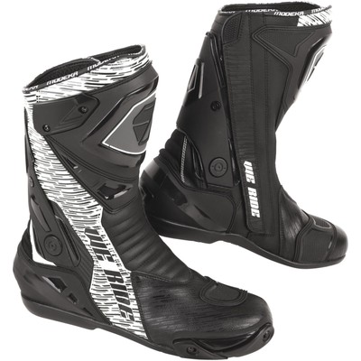 Modeka Motorrad Stiefel Yron Gr. 45 Sommer Sport Stiefel schwarz-weiß