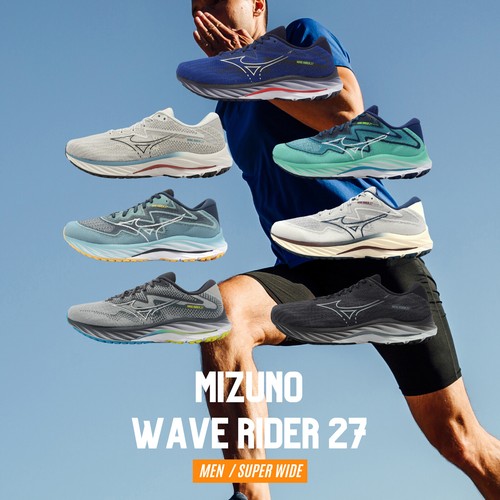 Mizuno Wave Rider 27 / SSW Super Wide Мужские амортизирующие кроссовки для шоссейного бега Pick 1