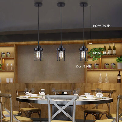 3 Pack Hanging Light Industrial Farmhouse Dining Room Bars Lighting Pendant Lamp