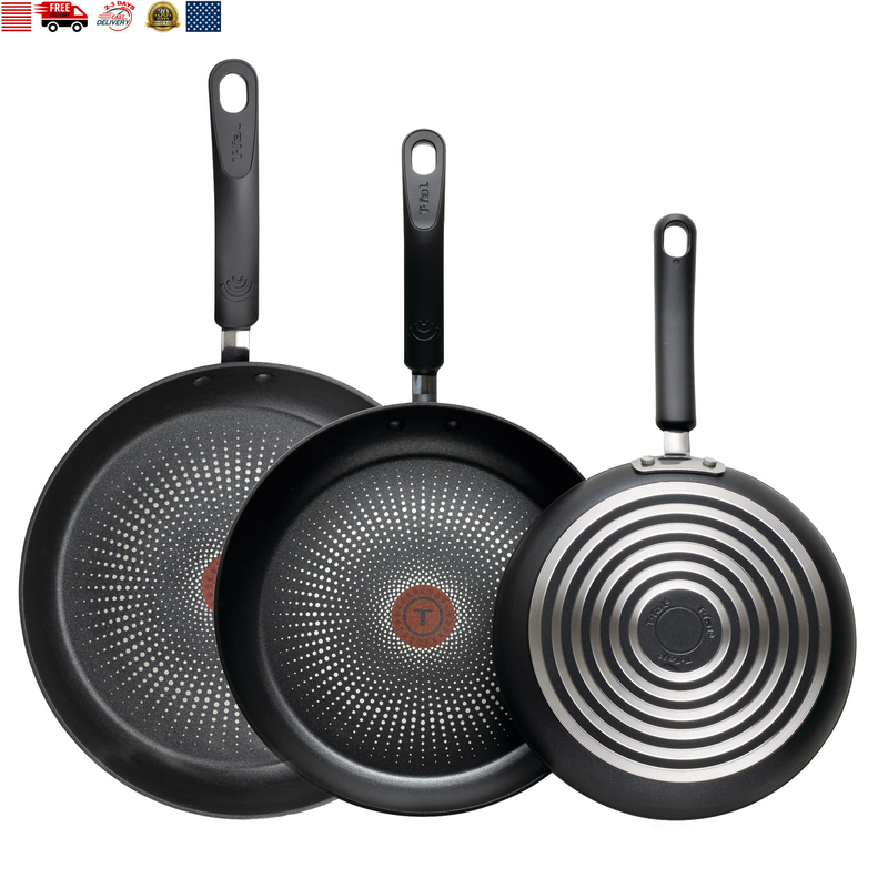 T-Fal Non-Stick 3-Piece Fry Pan Set, Titanium Non-Stick Interior - Free Shipping