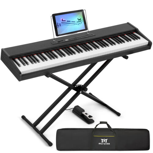 88-Key Black Digital Piano Electronic Keyboard Semi Weighted