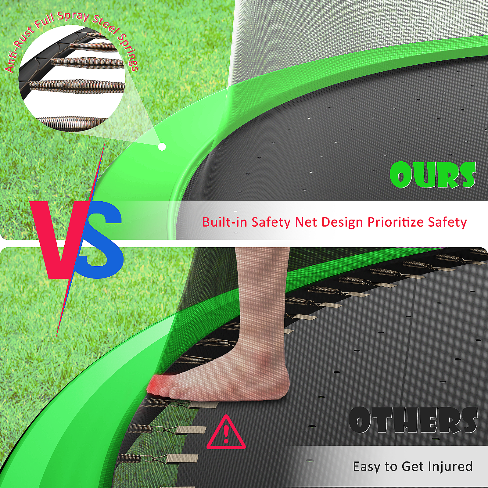 16FT Backyard Trampoline for Kids with Safety Enclosure Net, Basketball Hoop