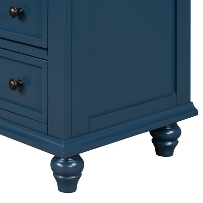 U_STYLE 3-Drawer Storage Cabinet, End Table with Pull-Out Tray