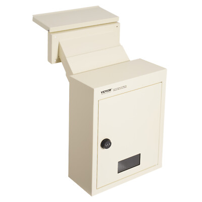 VEVOR Through The Wall Drop Box 12.5x6.3x16.9'' Mailbox with Code Lock Beige
