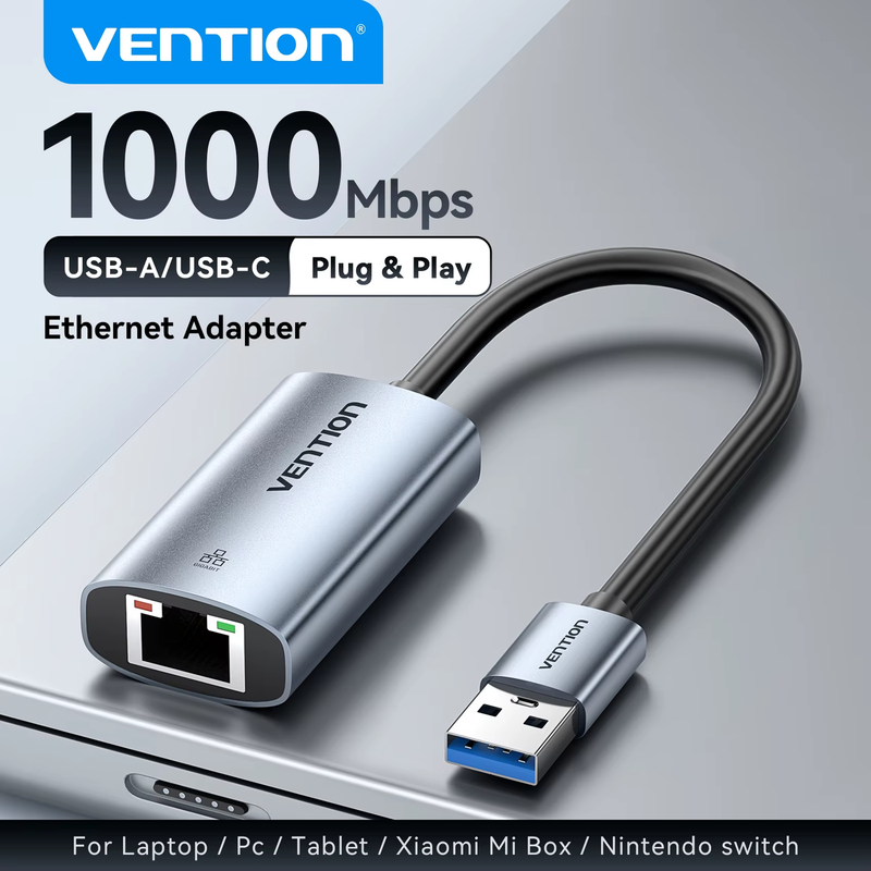 USB Ethernet Adapter 1000/100Mbps USB 3.0 RJ45 Lan for Laptop Macbook Switch iPa
