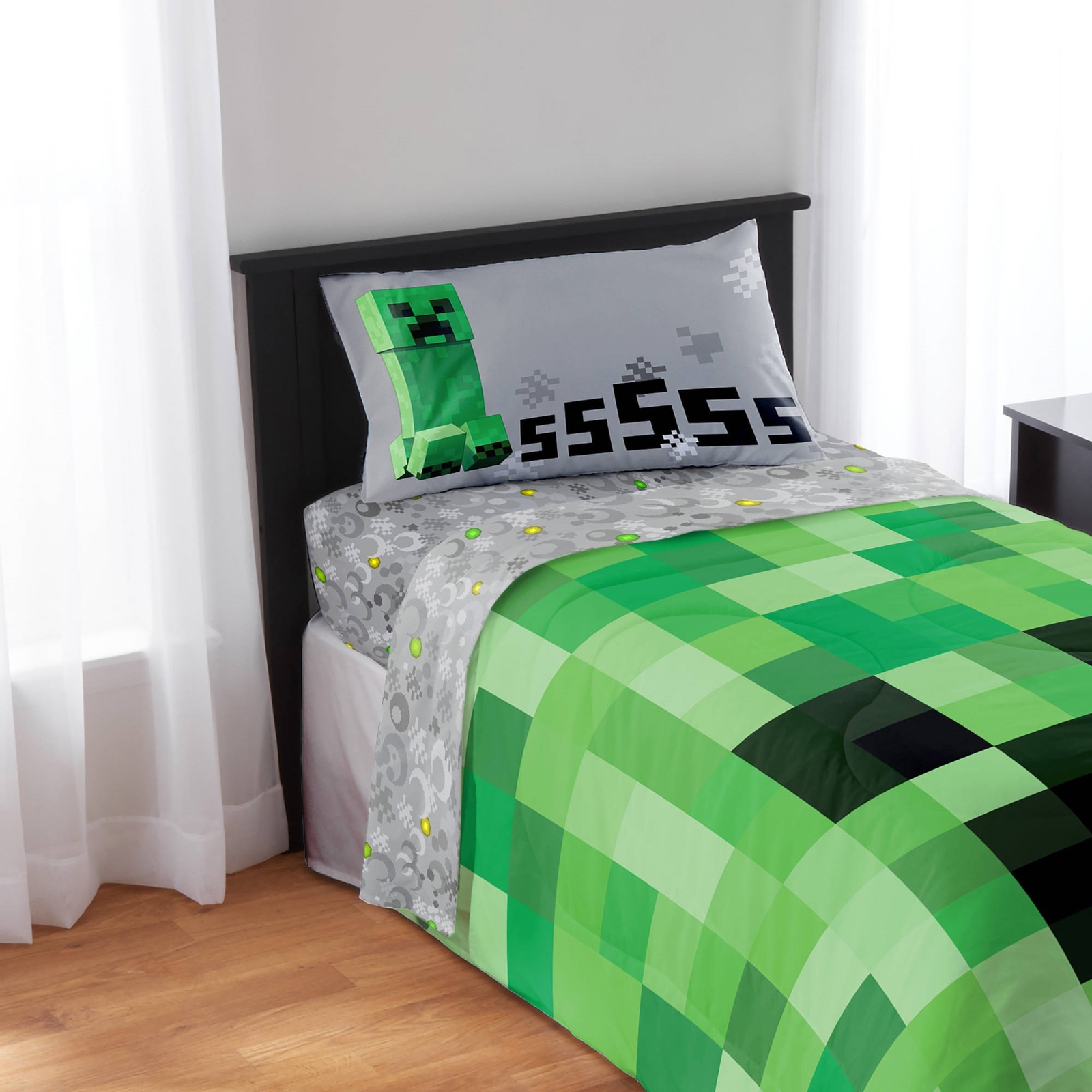 Minecraft Kids Bedding Sheet Set Boys Twin Size Bedroom Toddler Flat Information