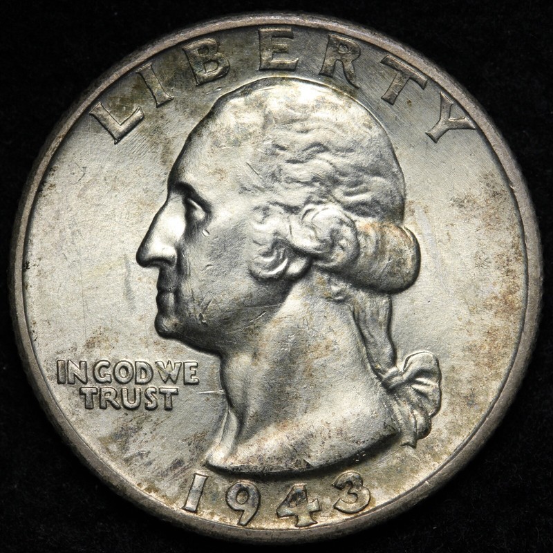 1943-S Washington Silver Quarter CHOICE BU UNCIRCULATED MS E734