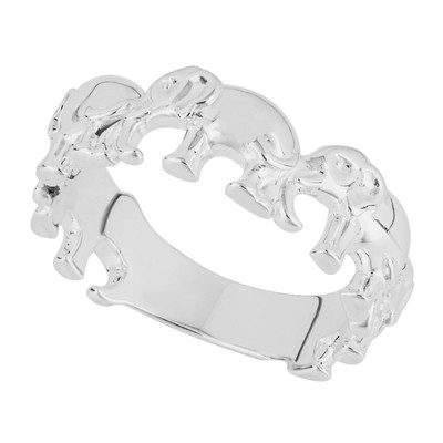 Elephant Band Ring Sterling Silver Hallmarked British Made Brand New