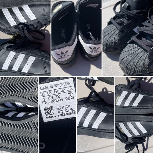 Adidas Originals Superstar C Black White EF5394 Kid's Size