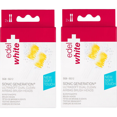 edelwhite Sonic Generation SG8 - SG12 Bürstenköpfe Ultrasoft Dual Clean 4er