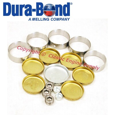New Cam Bearing & Brass Freeze Plug Set Fits Cadillac 368 425 472 500 V8 Engines