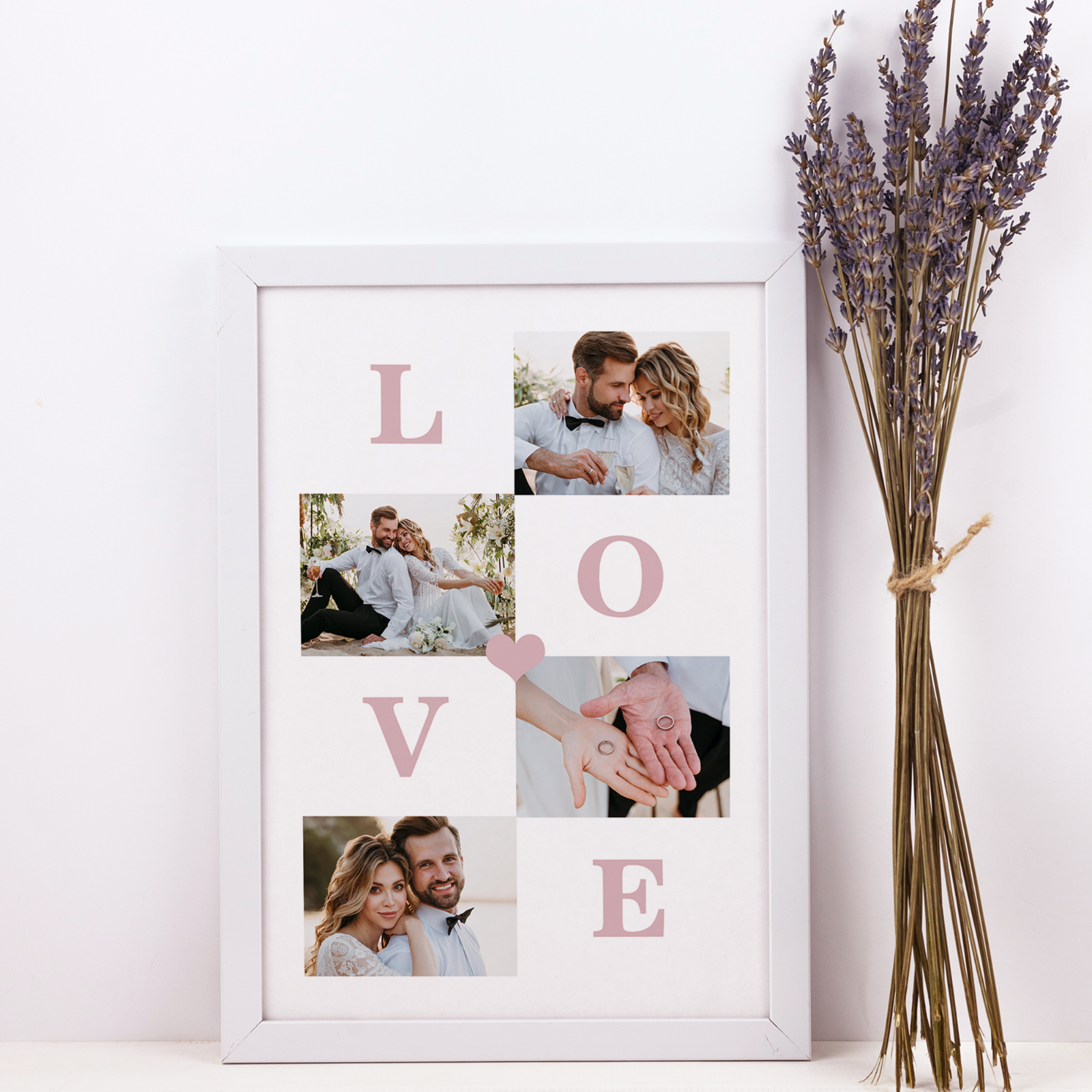Personalised Poster Wedding Print Picture Photo Gift Bridal Image Framed A4 A3