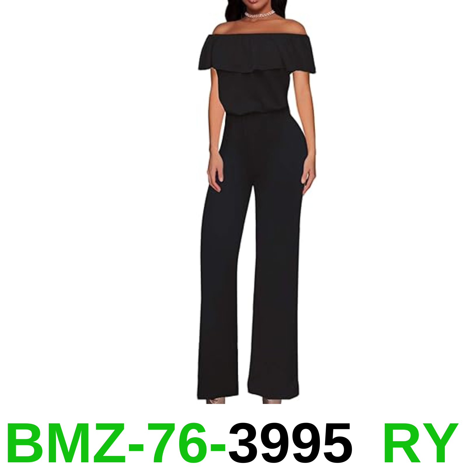 Hybrid & Company Women Casual Off Shoulder High Waist Pants Romper Wide leg, 1X