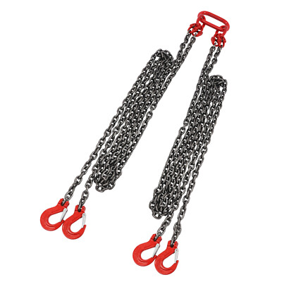 5T Chain Sling Mining Lifting Moving Link Hoisting Crane Self-locking Hook 10FT
