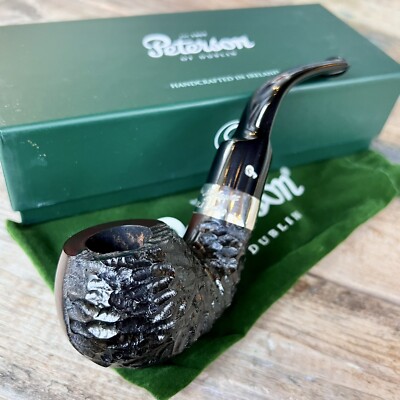 Peterson Jekyll & Hyde Rusticated Bent Apple (XL02) P-Lip Tobacco Pipe - NEW