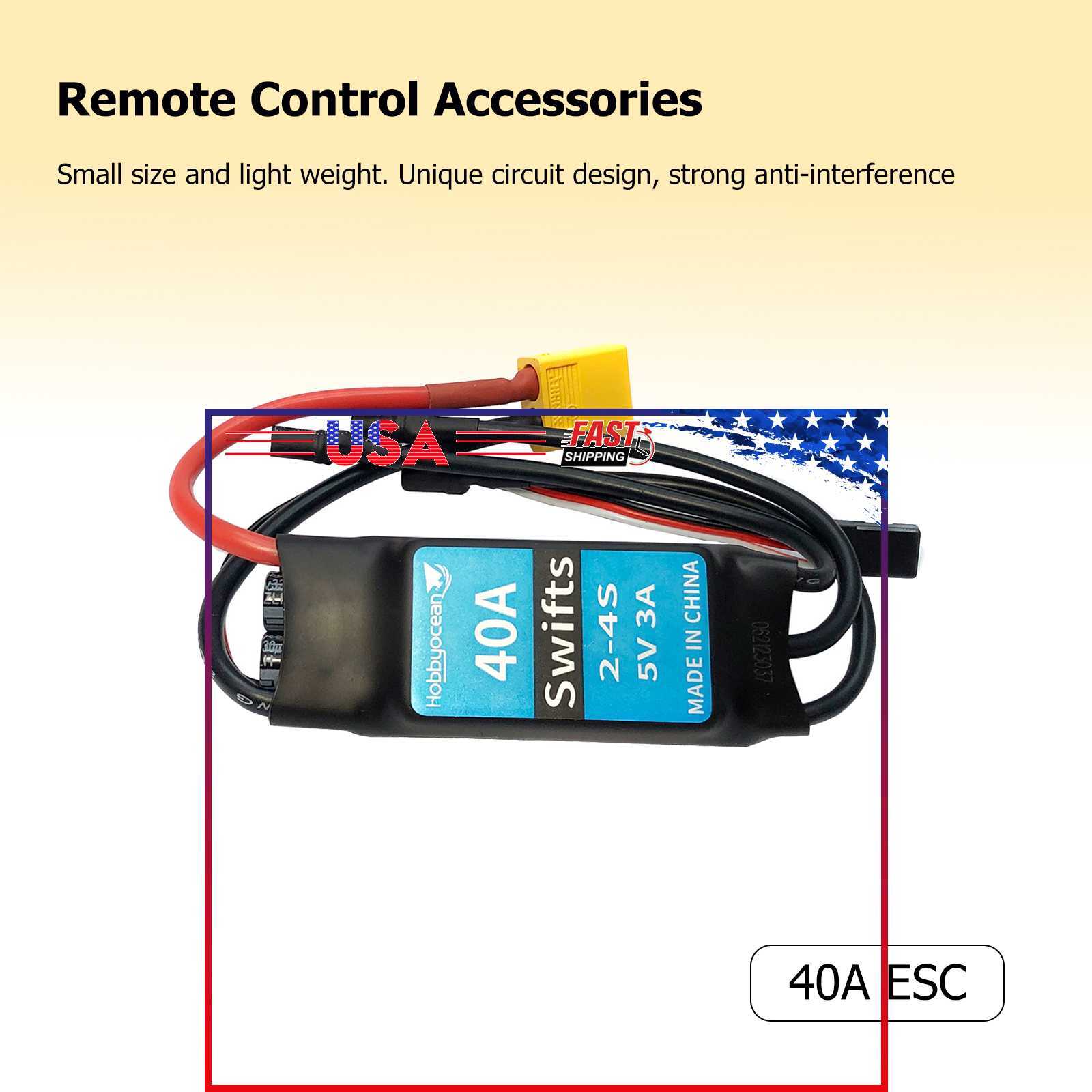 40A 50A 80A Brushed ESC 3.5mm Banana Plug Replacement for FMS E-flite Jet Plane