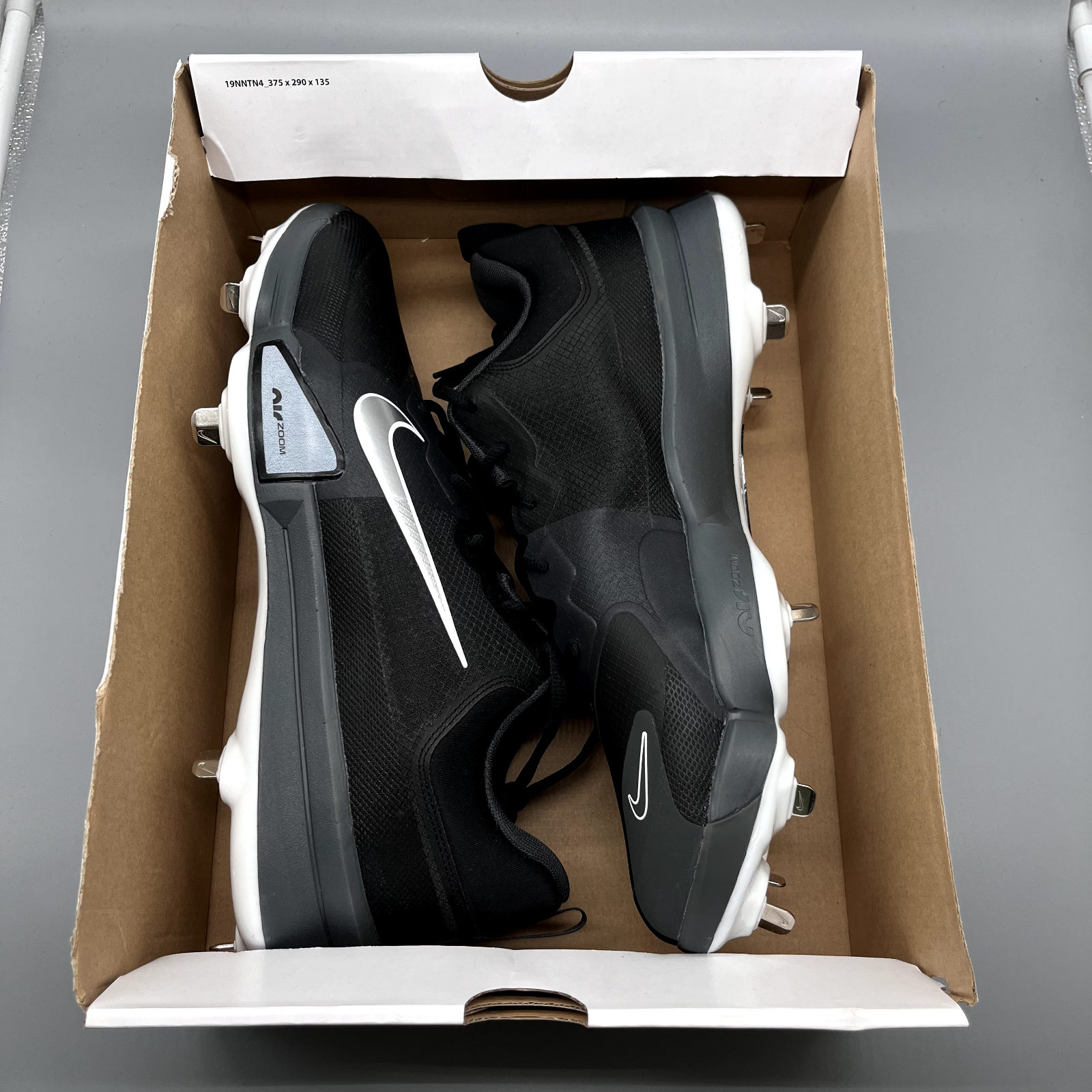 Men's 15 - Nike Force Zoom Trout 9 Pro Baseball Cleats FB2907-003 Black METAL