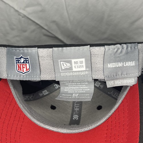 San Francisco 49ers Flexfit Hat Medium Large Black Red New Era 39Thirty NFL