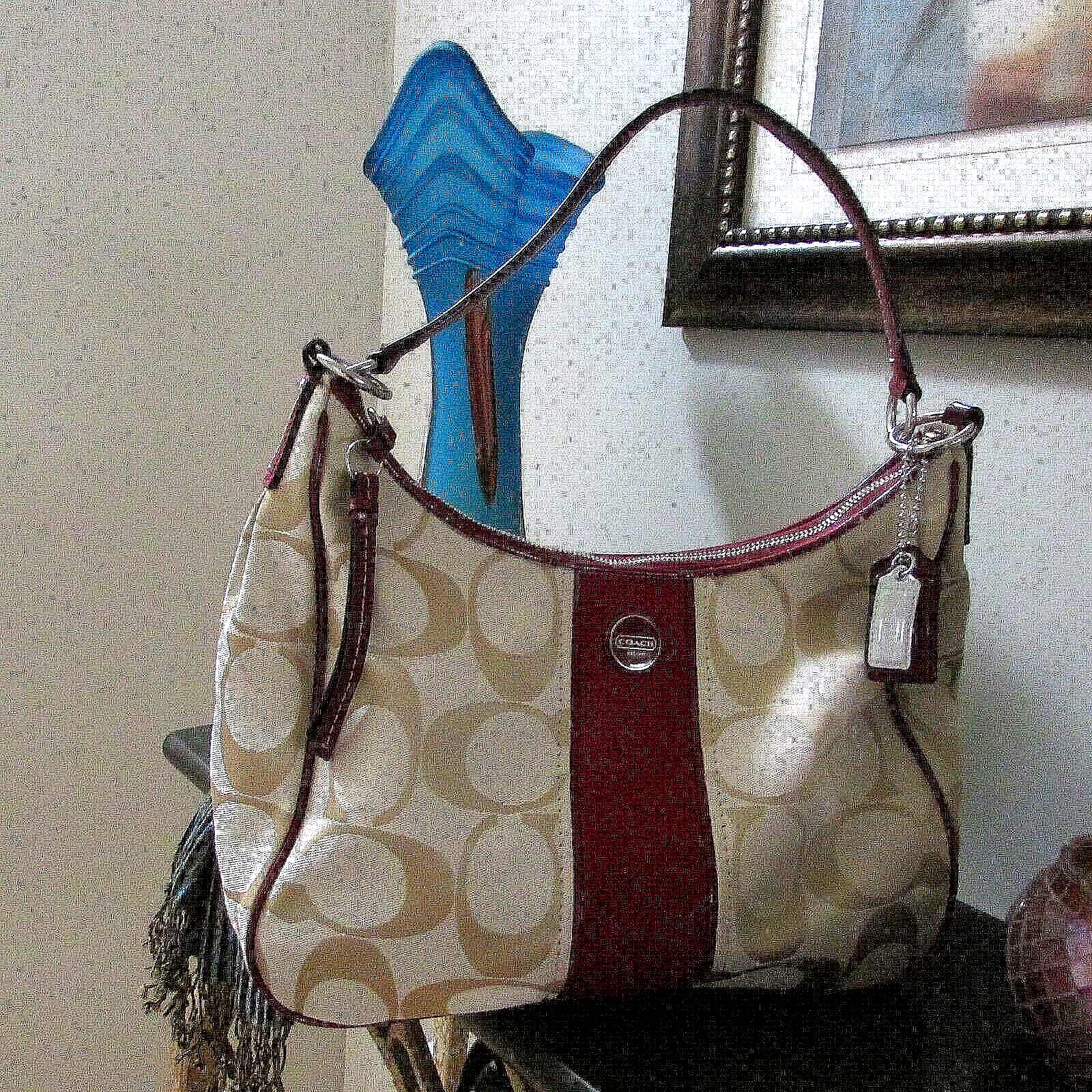 美品 1831 COACH Accessory porch Signature Coach Accessory Porch Mini Signature Used item For Woman
