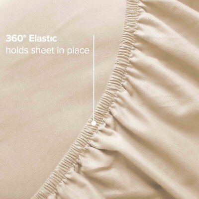 Hotel Quality Fitted Sheet Only Extra Deep Pocket Breathable Elastic Bed Sheets