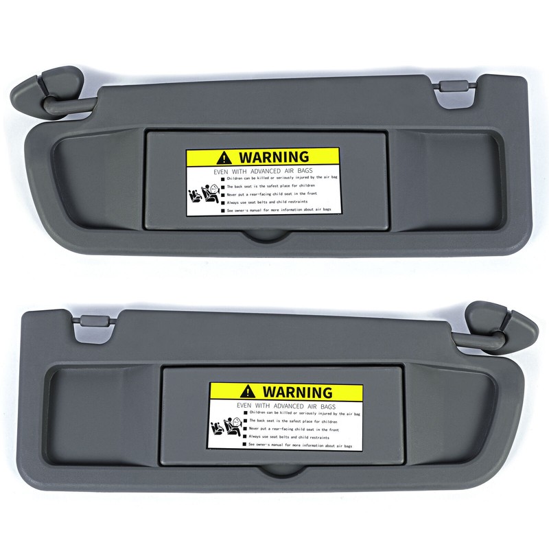 Sun Visor Dark Gray PAIR For 2006-2008 Honda Civic Left