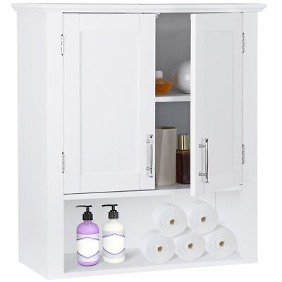 Wall Cabinets Storage Cabinets w/ Doors and Shelf  Over The Toilet Wall Cabinet