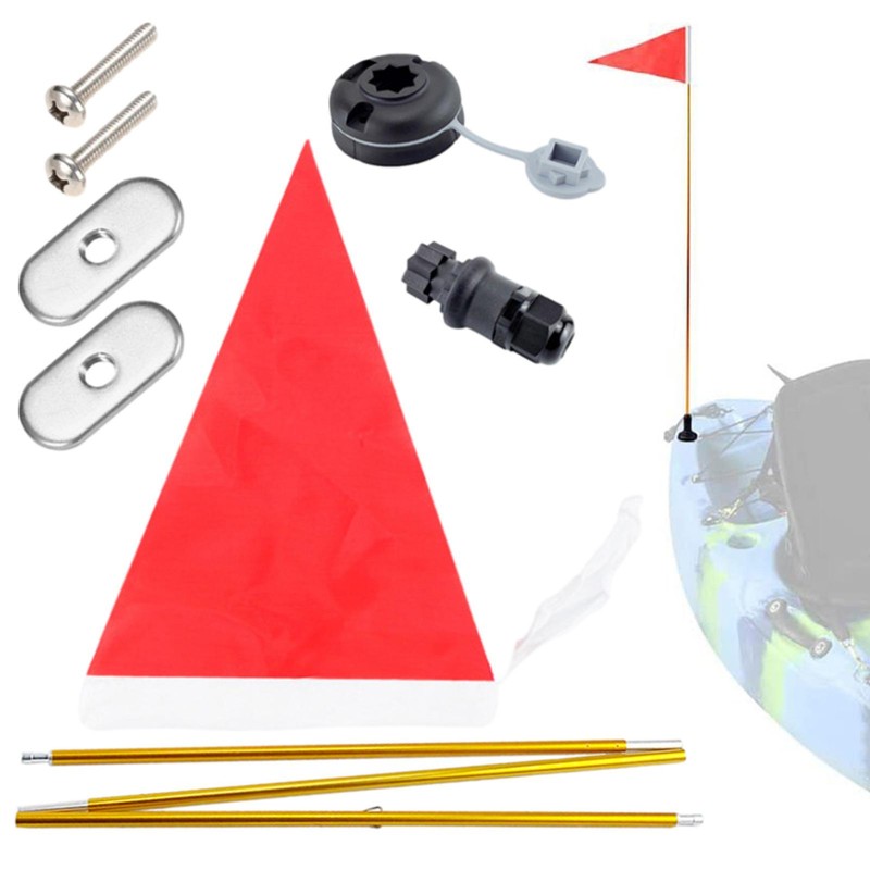 Flag Pole Foldable Flagpole Safety Flag Stable Base Kayak Diy Accessories