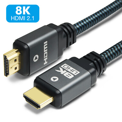 8K HDMI Cable HDMI 2.1 Cord 48Gbps High Speed UHD 4:4:4 HDTV 3D Dolby HDCP HD