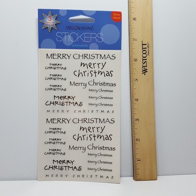 USA Made Pack Mrs. Grossman's MERRY CHRISTMAS Word Stickers - 3 Sheets - Sealed